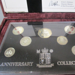 Royal Mint Proof Set U.K. Silver Anniversary 7 Coin Collection Dated 1996