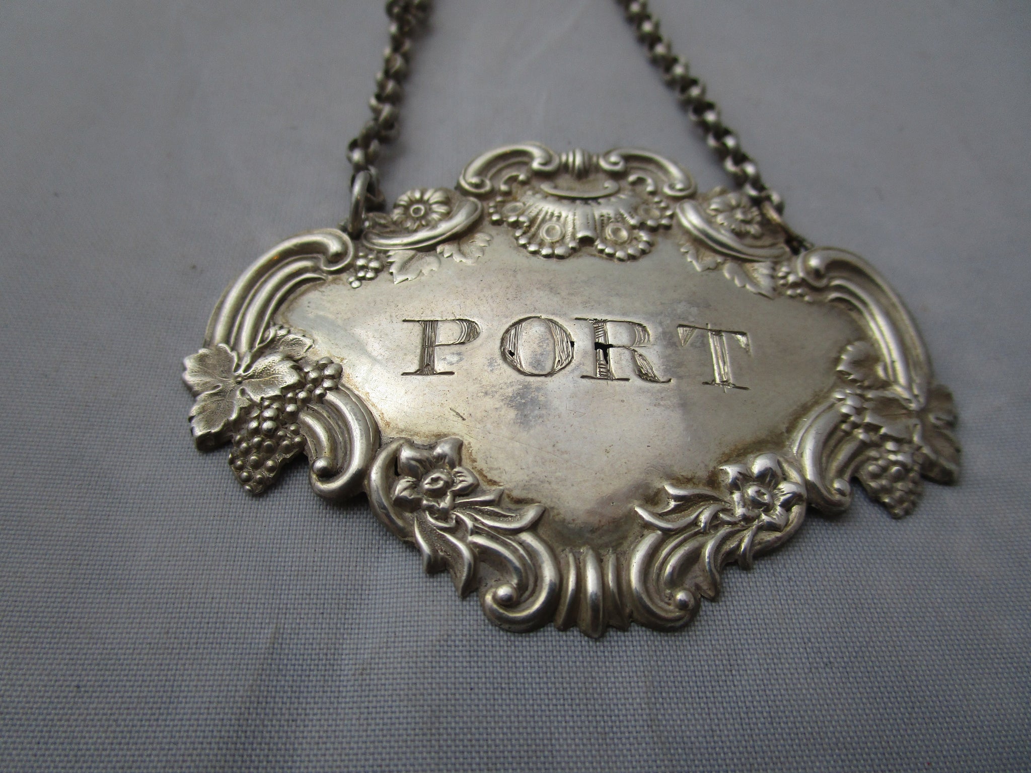 Scottish Sterling Silver Port Decanter Spirit Label Antique Georgian c1830