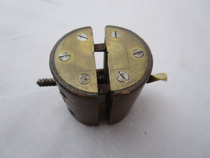 Small Brass Bound Hardwood Vice Antique Victorian c1890