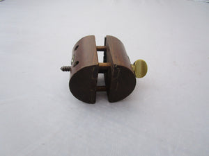 Small Brass Bound Hardwood Vice Antique Victorian c1890