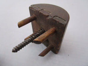 Small Brass Bound Hardwood Vice Antique Victorian c1890