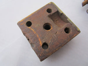 Small Brass Bound Hardwood Vice Antique Victorian c1890