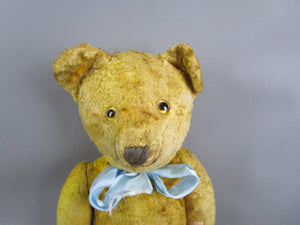 Small Jointed Teddy Bear Plush Vintage c1950