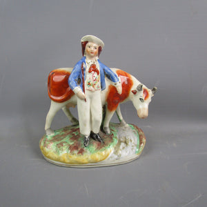 Staffordshire Milkboy Figure Antique Victorian Mid 19th Century