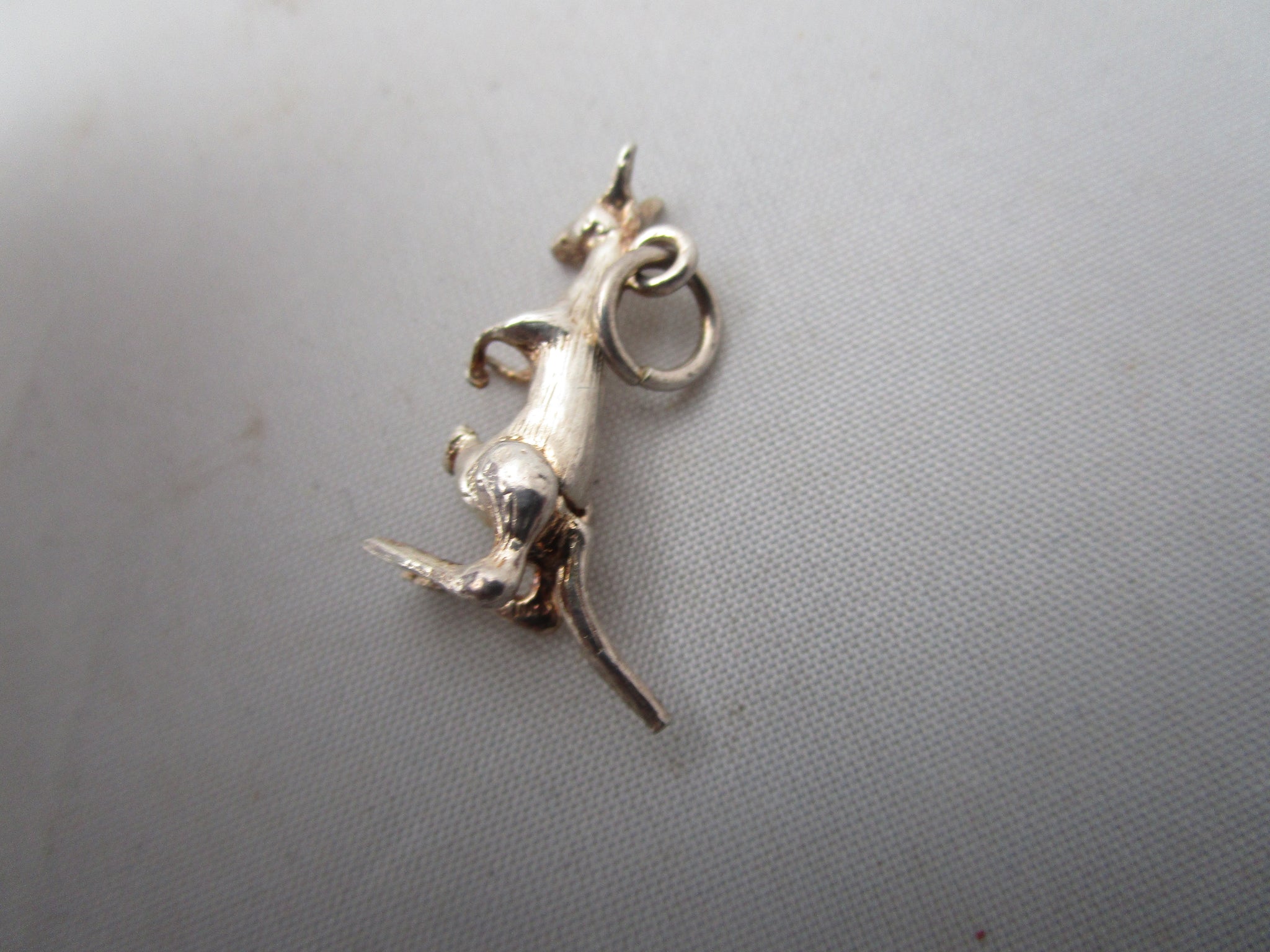 Sterling Silver Articulated Kangaroo With Joey Charm Pendant Vintage c1980