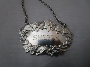 Sterling Silver Sherry Decanter Spirit Label Vintage Mid Century Birmingham 1964
