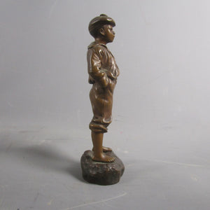 Top Quality Bronze Whistling Boy Signed Antique Victorian c1880