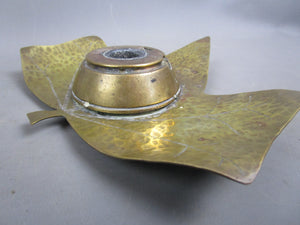 Trench Art Canada Leaf Ink Stand Antique WWI