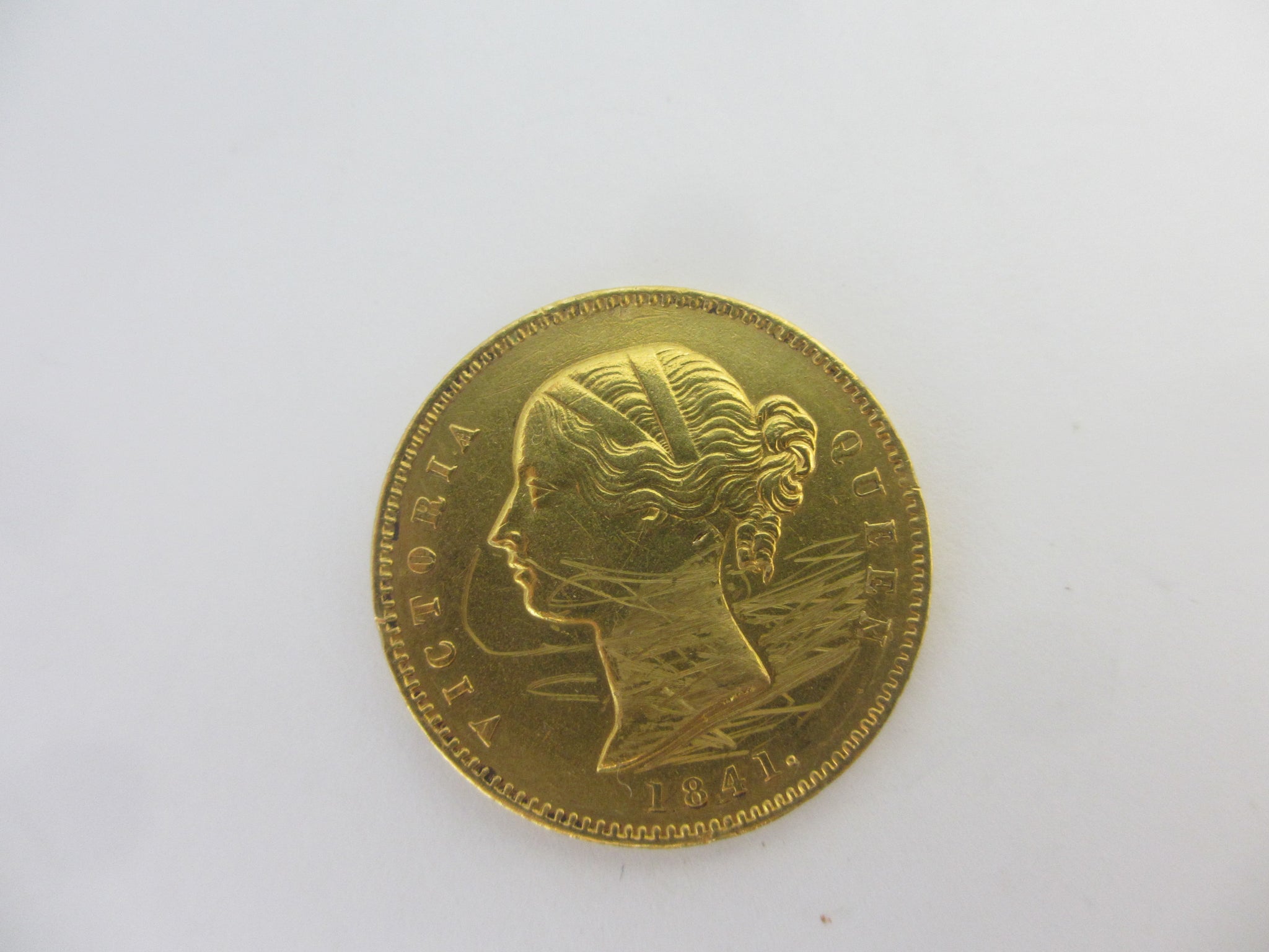 East India Company One Mohur 22k Gold Coin 1841 Antique