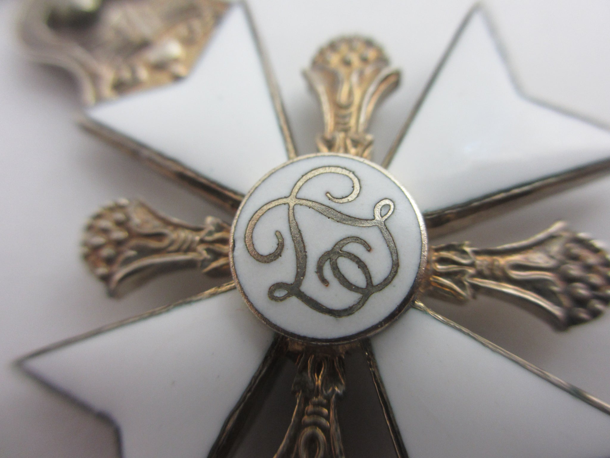 Belgium Civil Decoration 2nd Class Medal Jewel Sterling Silver and Enamel Cross Antique Victorian c1890