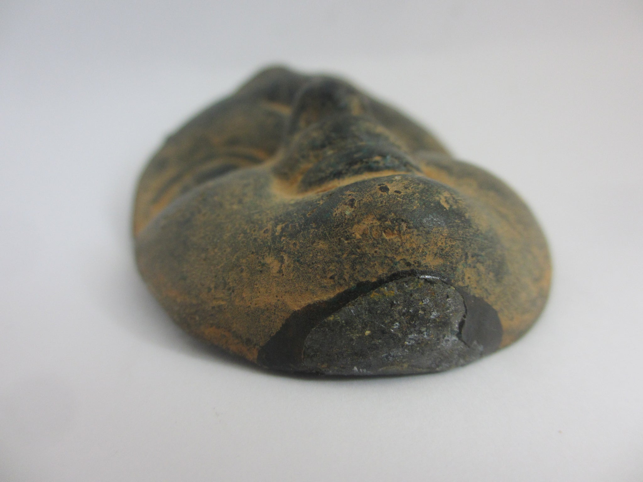 Antique Roman Bronze Face Sculpture