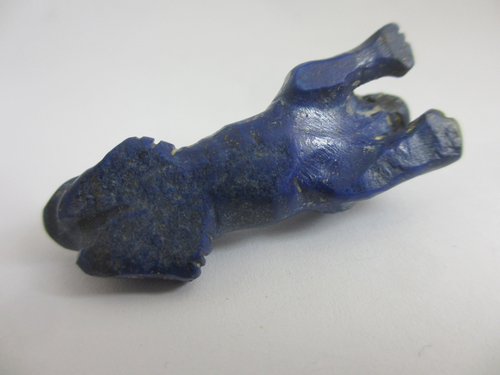 Carved Lapis Lazuli Lion Pendant Figure Antique Victorian c1890