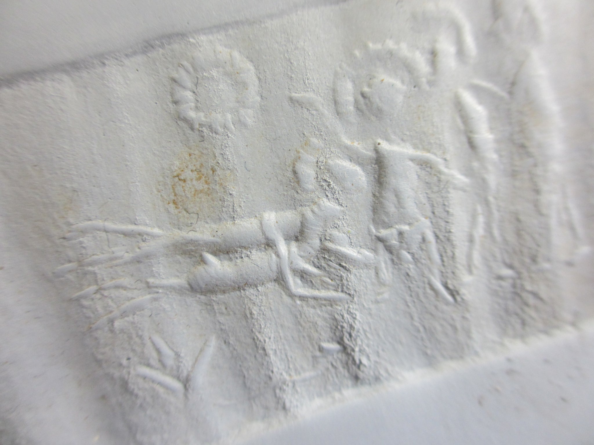Hunting Scene Marble or Serpentine Roller Seal Bead Antique