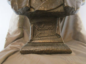Life Sized Artisan Crafted Bronze Bust Statue of James Leon Williams Vintage Art Deco c1920