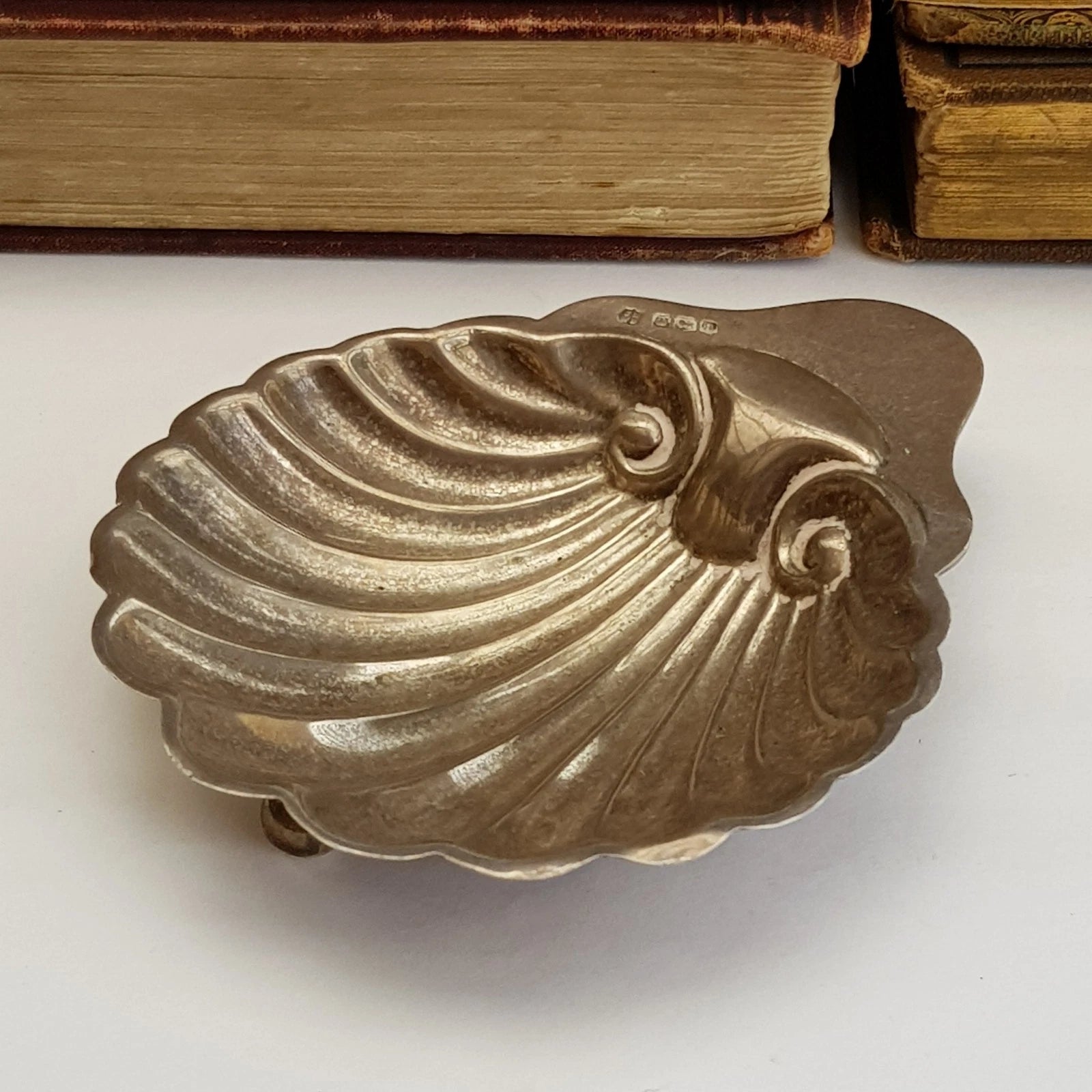 Superb Sterling Silver Mermaids Shell Caviar Dish Antique Sheffield Circa 1918