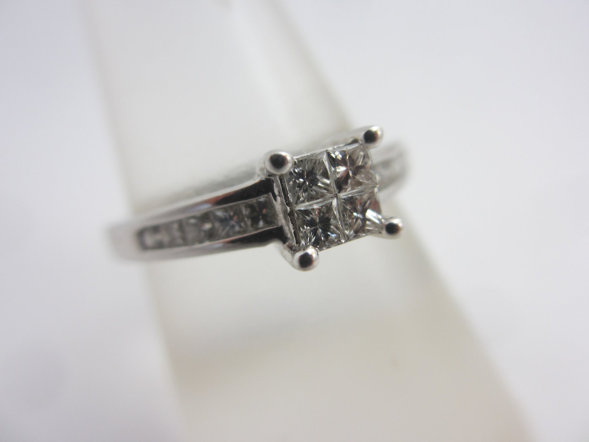 0.5ct Diamond 18k White Gold Ring Vintage c1980