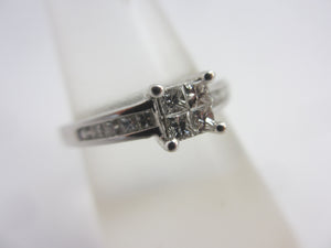 0.5ct Diamond 18k White Gold Ring Vintage c1980