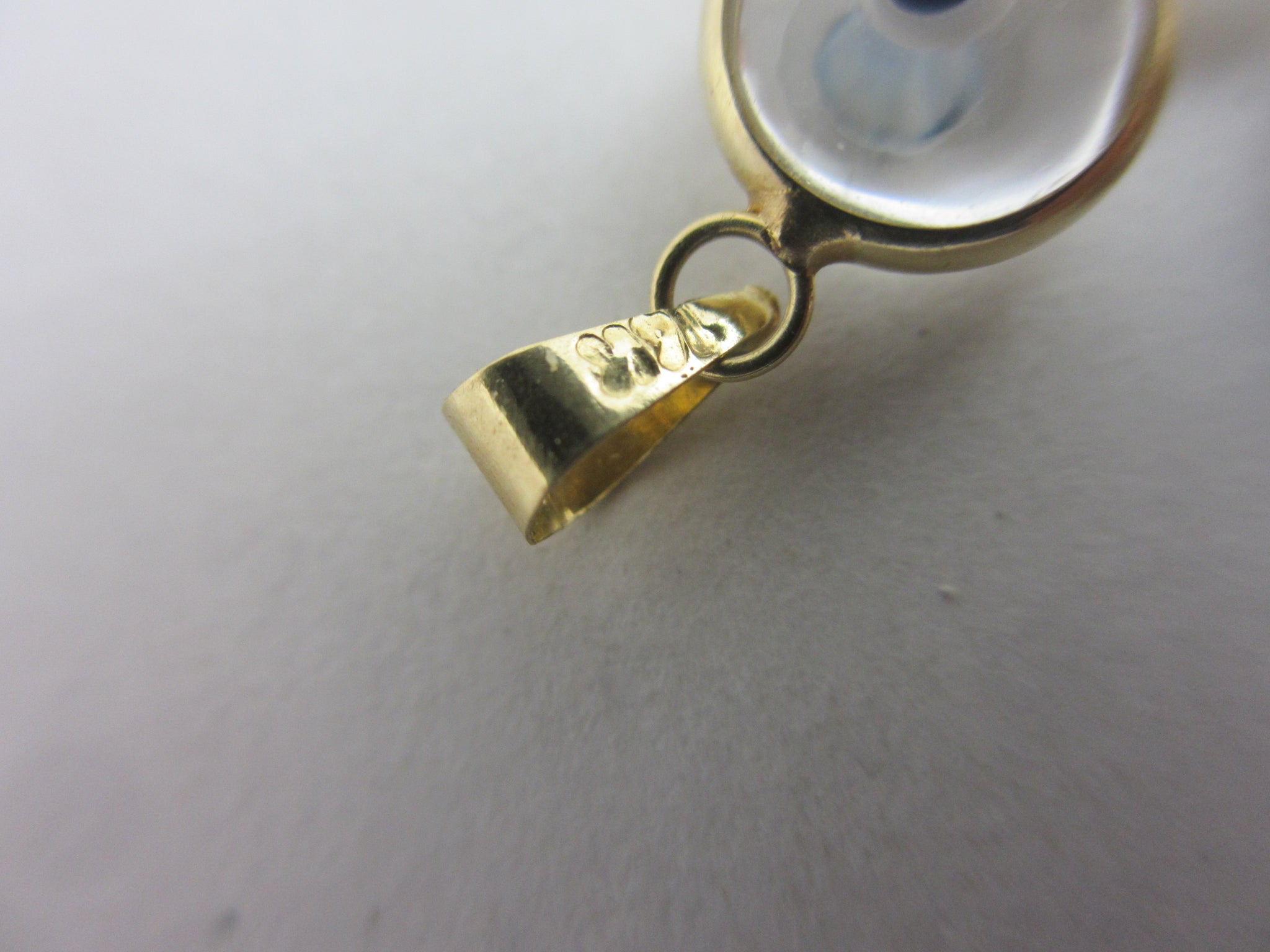All Seeing Eye 14k Gold Cross Pendant Vintage c1980