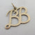 BB Initial or Letter 9k Gold Pendant Vintage c1980