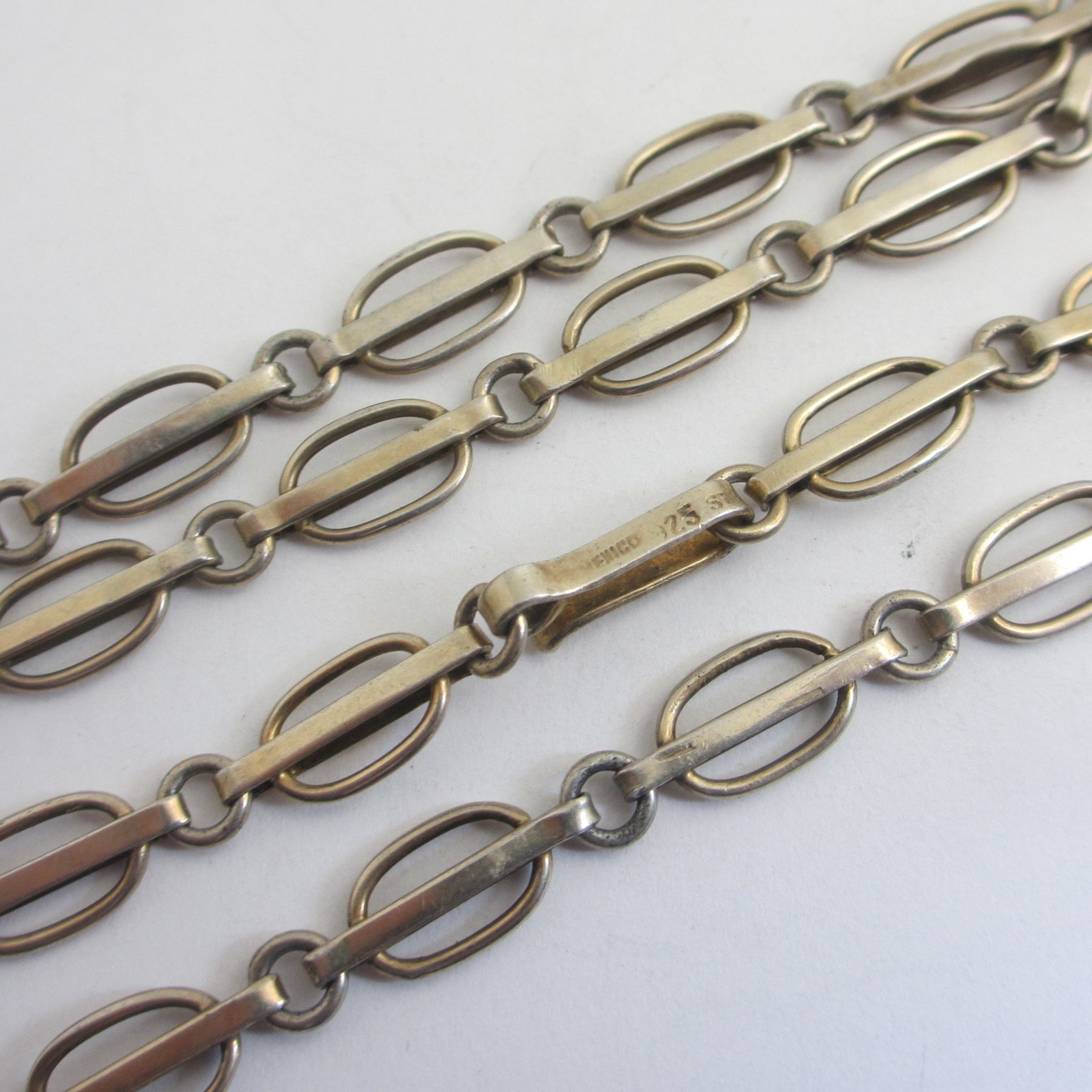 Chain Necklace in Mexican Sterling Silver 71.5cm / 28.1" Maker JLCS Vintage c1970