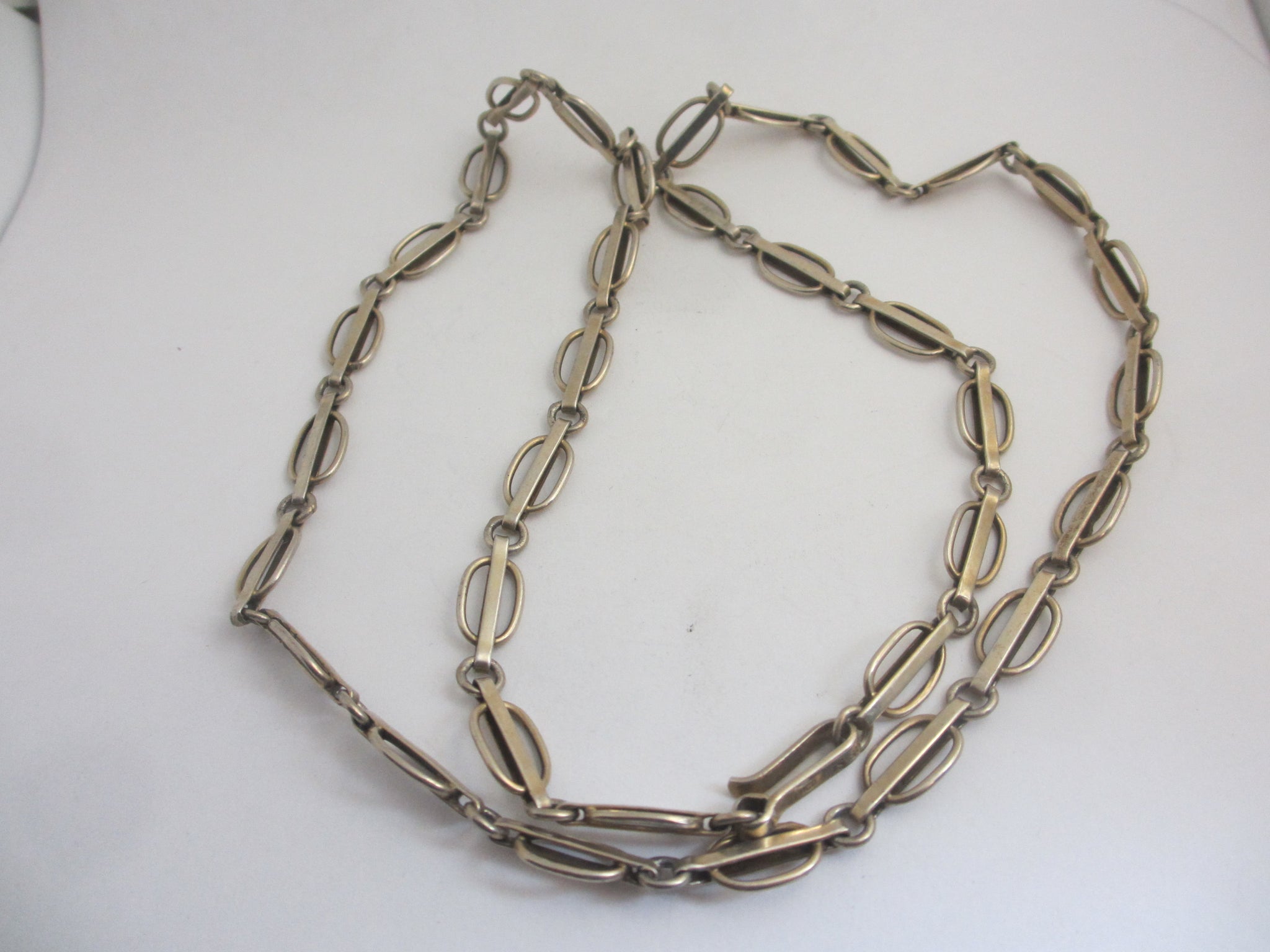 Chain Necklace in Mexican Sterling Silver 71.5cm / 28.1" Maker JLCS Vintage c1970