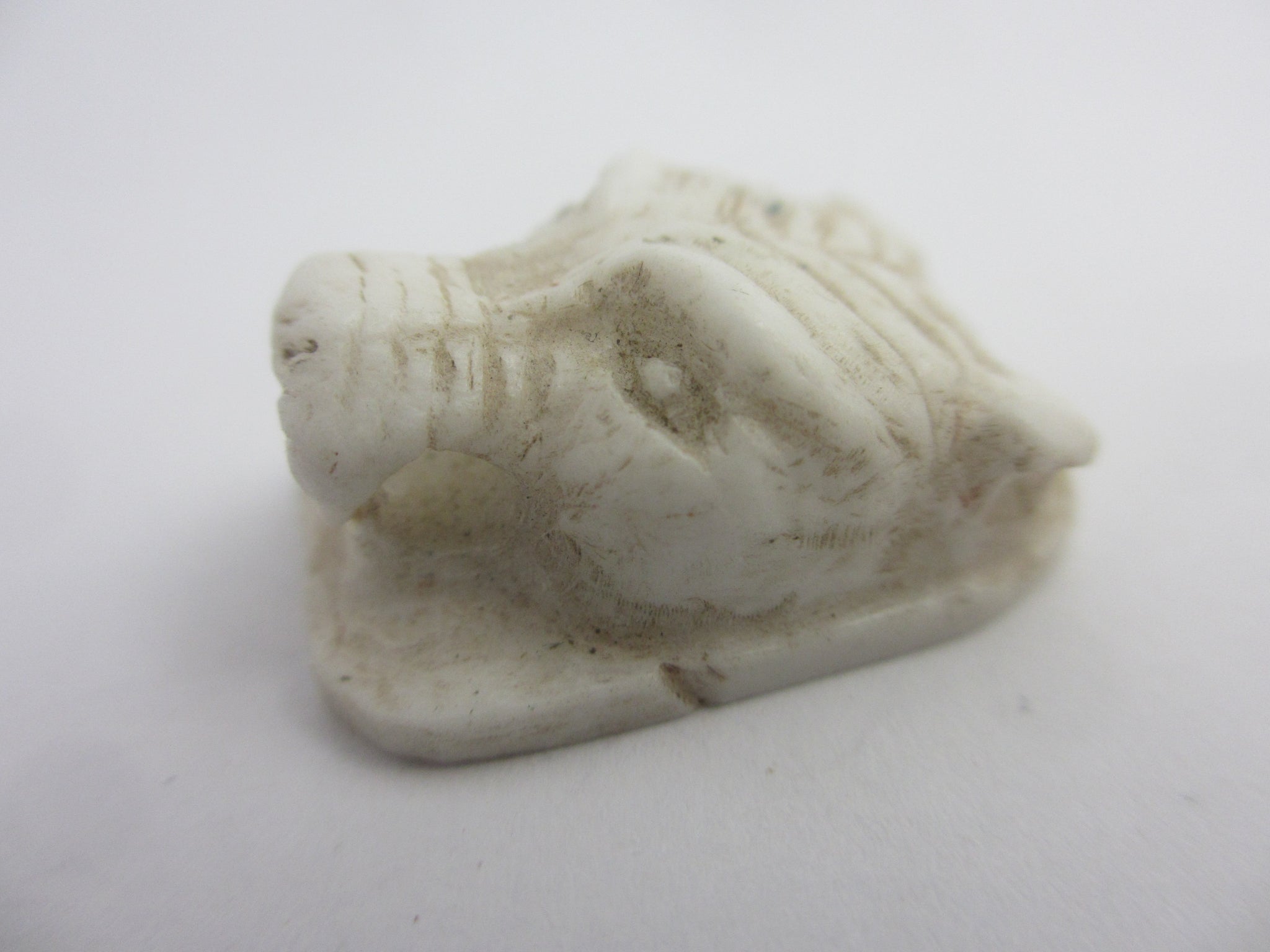 Carved Camel Bone Lion Head Pendant Vintage Art Deco