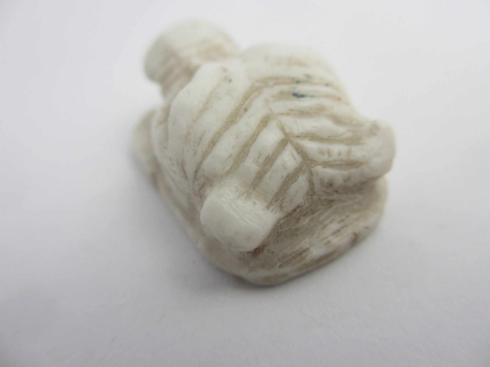 Carved Camel Bone Lion Head Pendant Vintage Art Deco