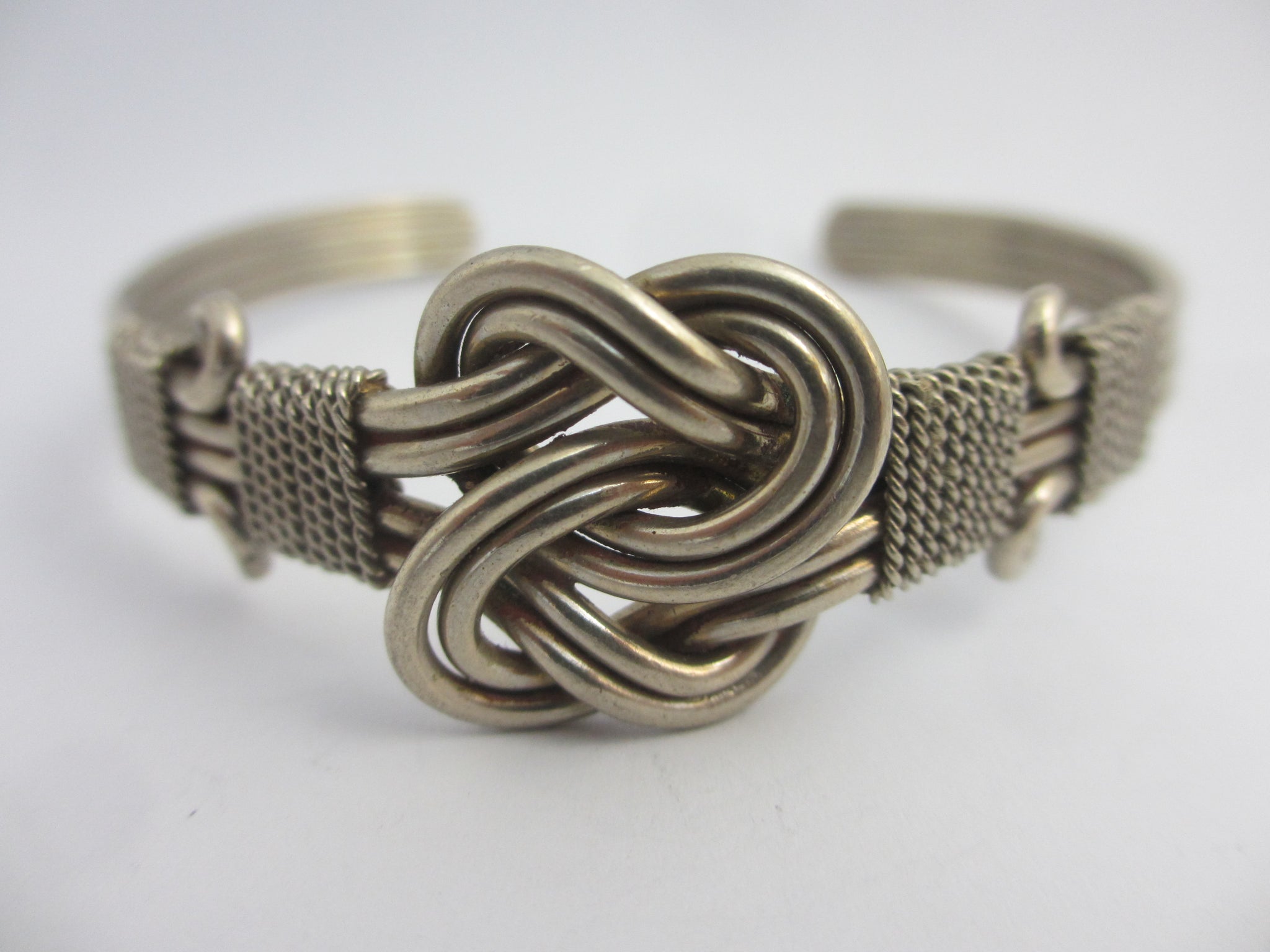 Lovers Knot Stering Silver Bangle Bracelet Vintage