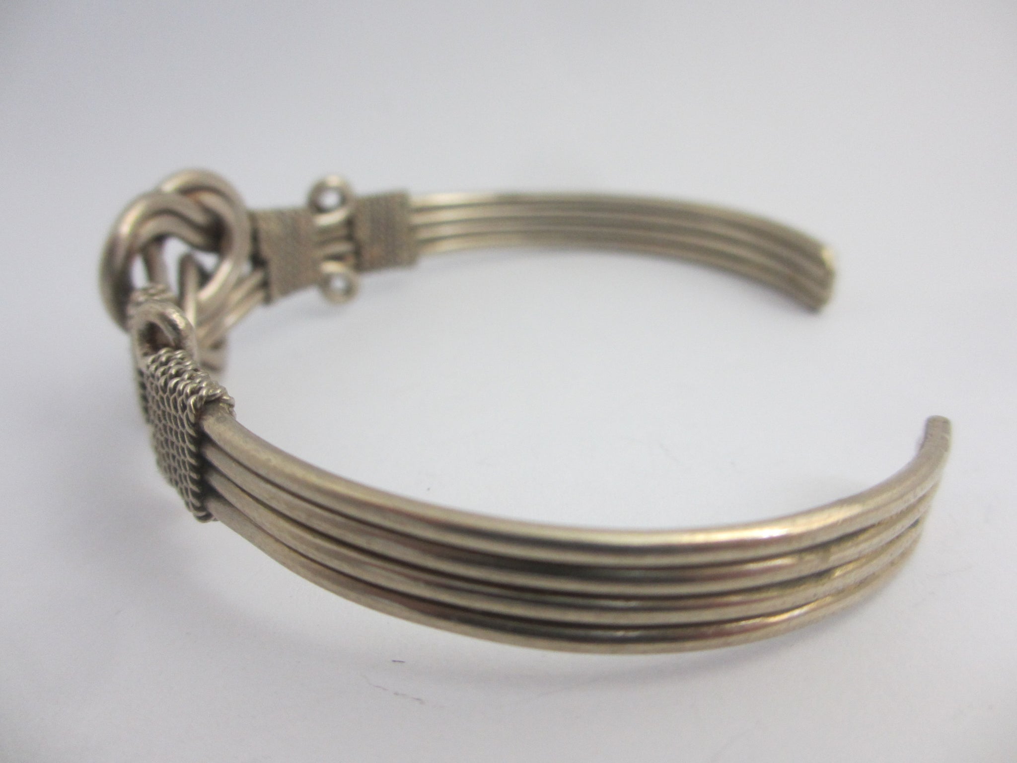 Lovers Knot Stering Silver Bangle Bracelet Vintage