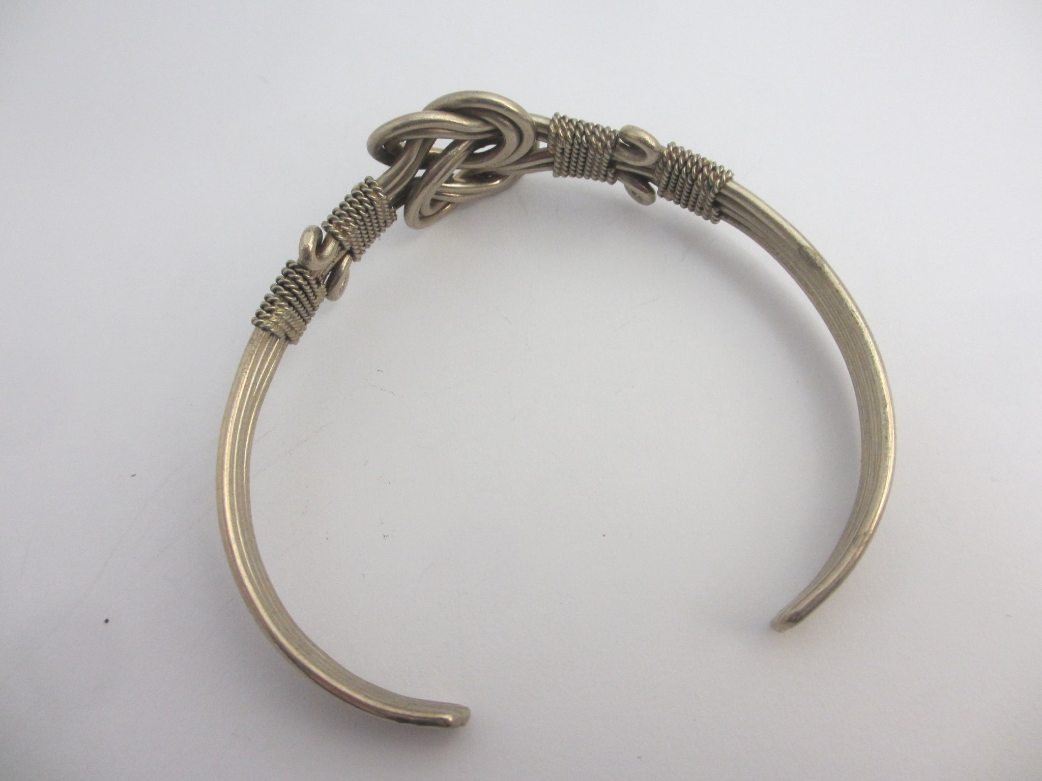 Lovers Knot Stering Silver Bangle Bracelet Vintage