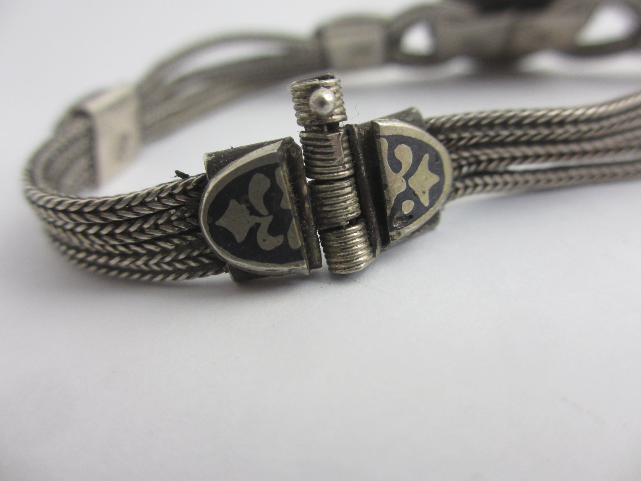 Niello Silver Bracelet Vintage Art Deco c1920