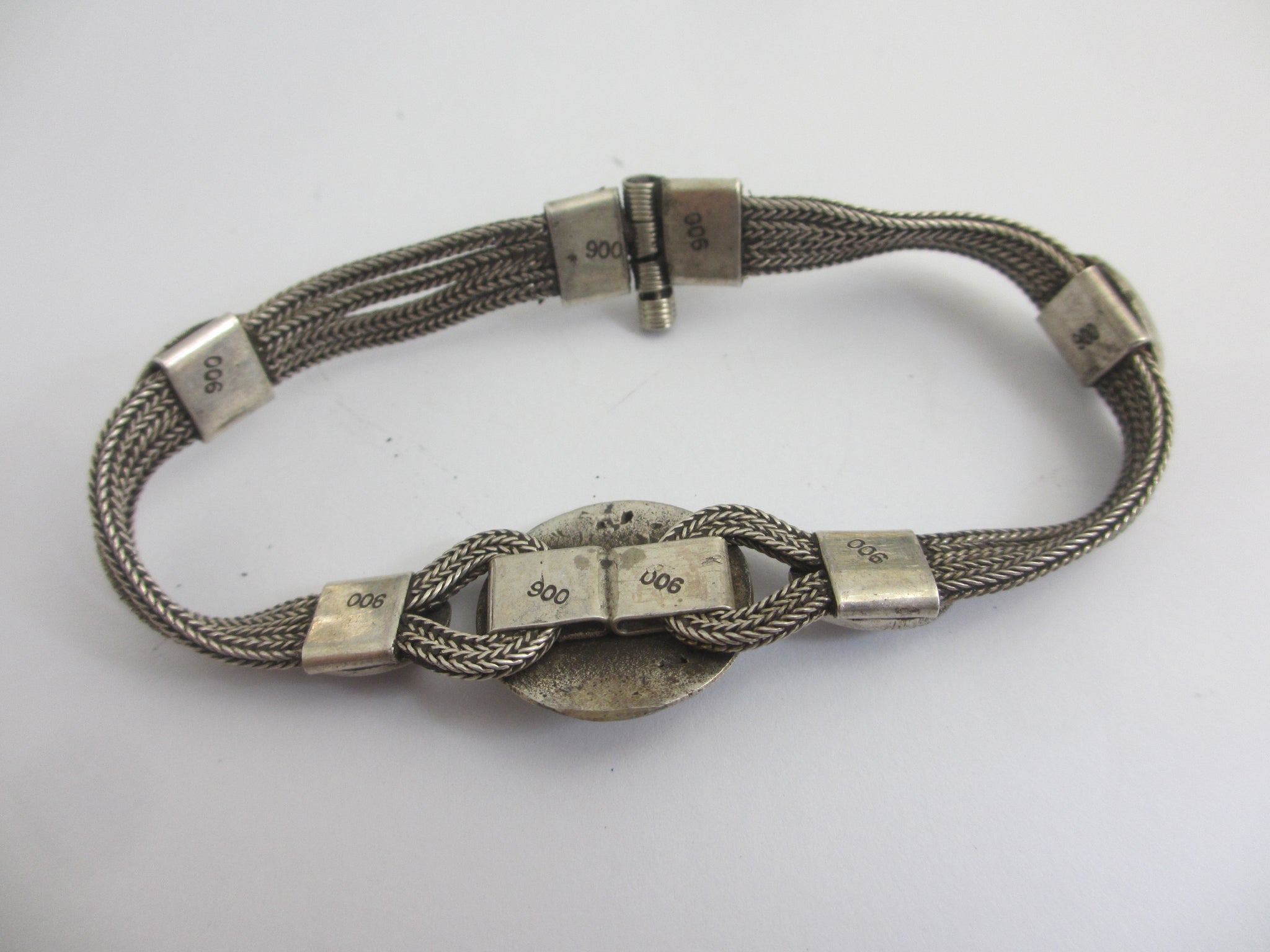 Niello Silver Bracelet Vintage Art Deco c1920