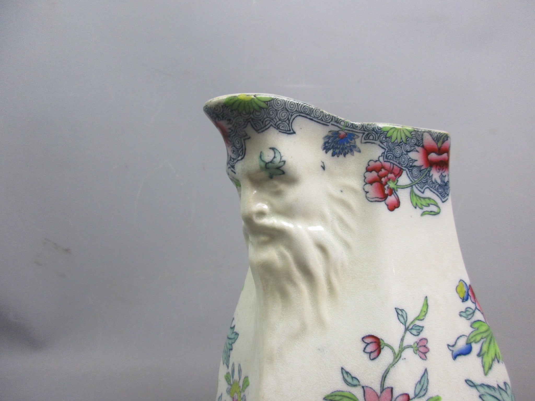 Copeland Polychrome Mask Face Jug Antique c1890 Victorian