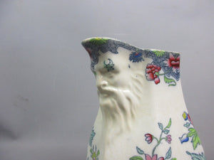 Copeland Polychrome Mask Face Jug Antique c1890 Victorian