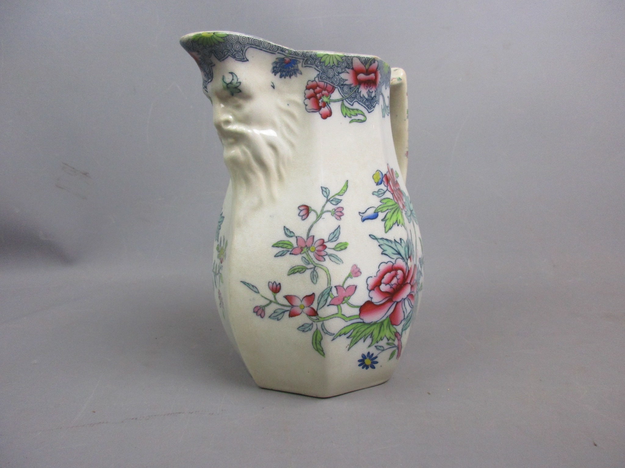 Copeland Polychrome Mask Face Jug Antique c1890 Victorian