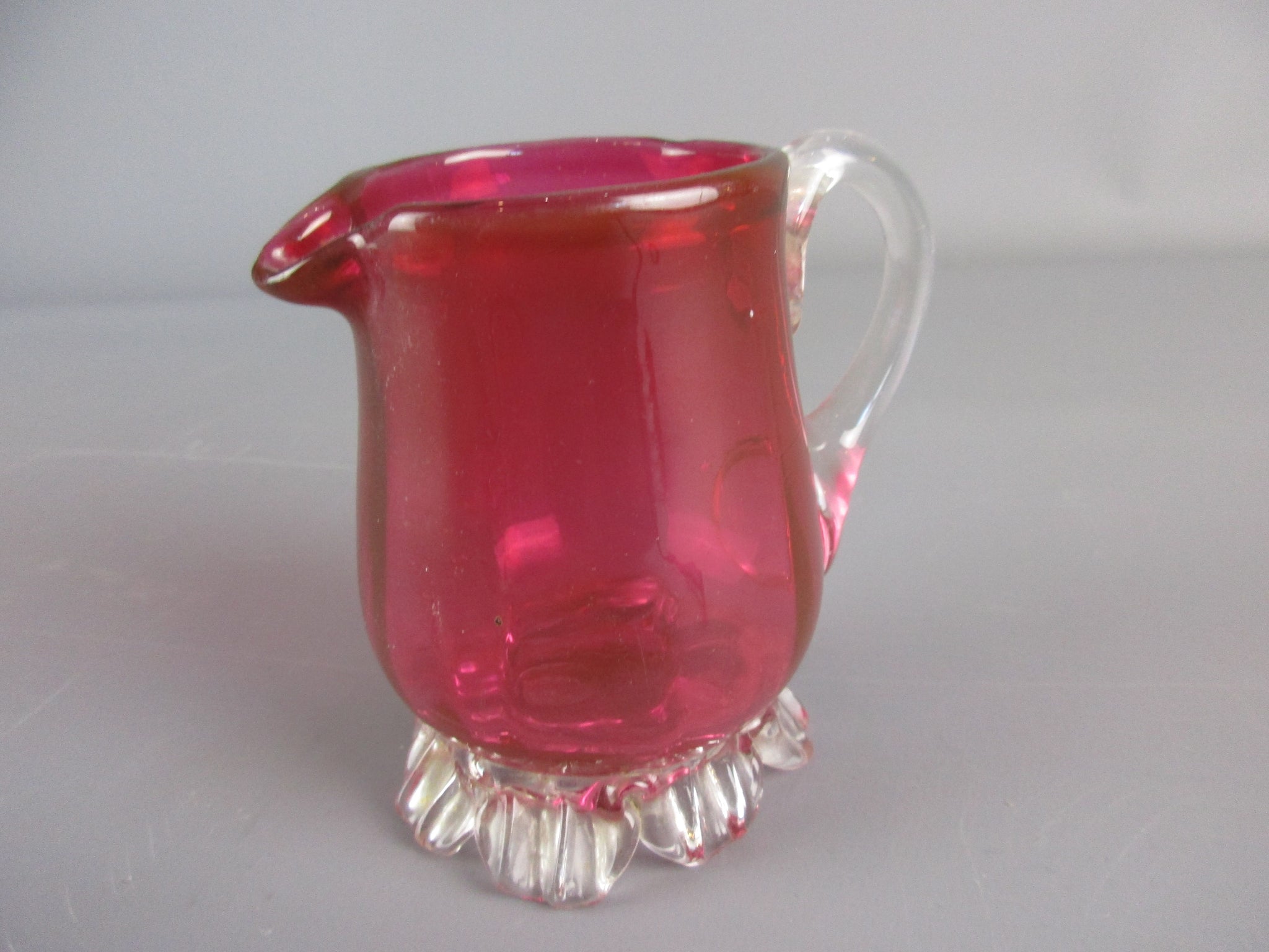 Cranberry Glass Victorian Jug Antique 19th century