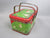 Green & Red Tin Plate Ohio Art Co Lunchbox Antique c1920