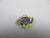 Gold Gilt, Blue Enamel & Seed Pearl Booch Pin Antique Victorian c1880