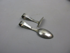 Boxed Silver Plated Children's Feeding Spoon & Pusher Edwardian c1910