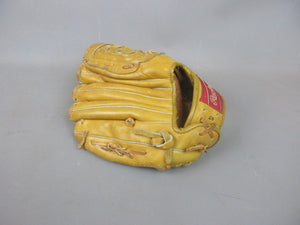 Hand Stitched Brown Leather Rawlings Baseball Glove Vintage c1970