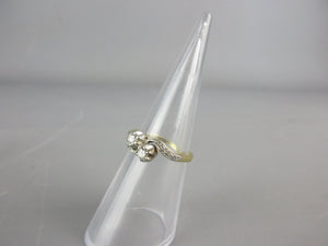 18K Gold & Platinum Engagement Style Diamond Ring Vintage c1980