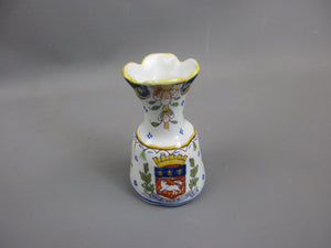 Hand Painted French Rouen Vase Antique Victorian c1850
