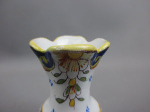 Hand Painted French Rouen Vase Antique Victorian c1850