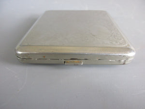 Silver Plated Filigree Pattern Cigarette Case Vintage