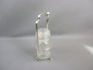 Silver Plate & Glass Pickle Jar Holder Antique Victorian c1880