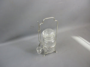 Silver Plate & Glass Pickle Jar Holder Antique Victorian c1880