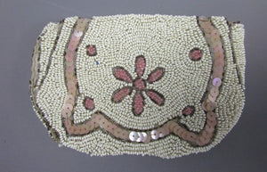 Small Glass Bead Evening Purse Clutch Bag Vintage c1920