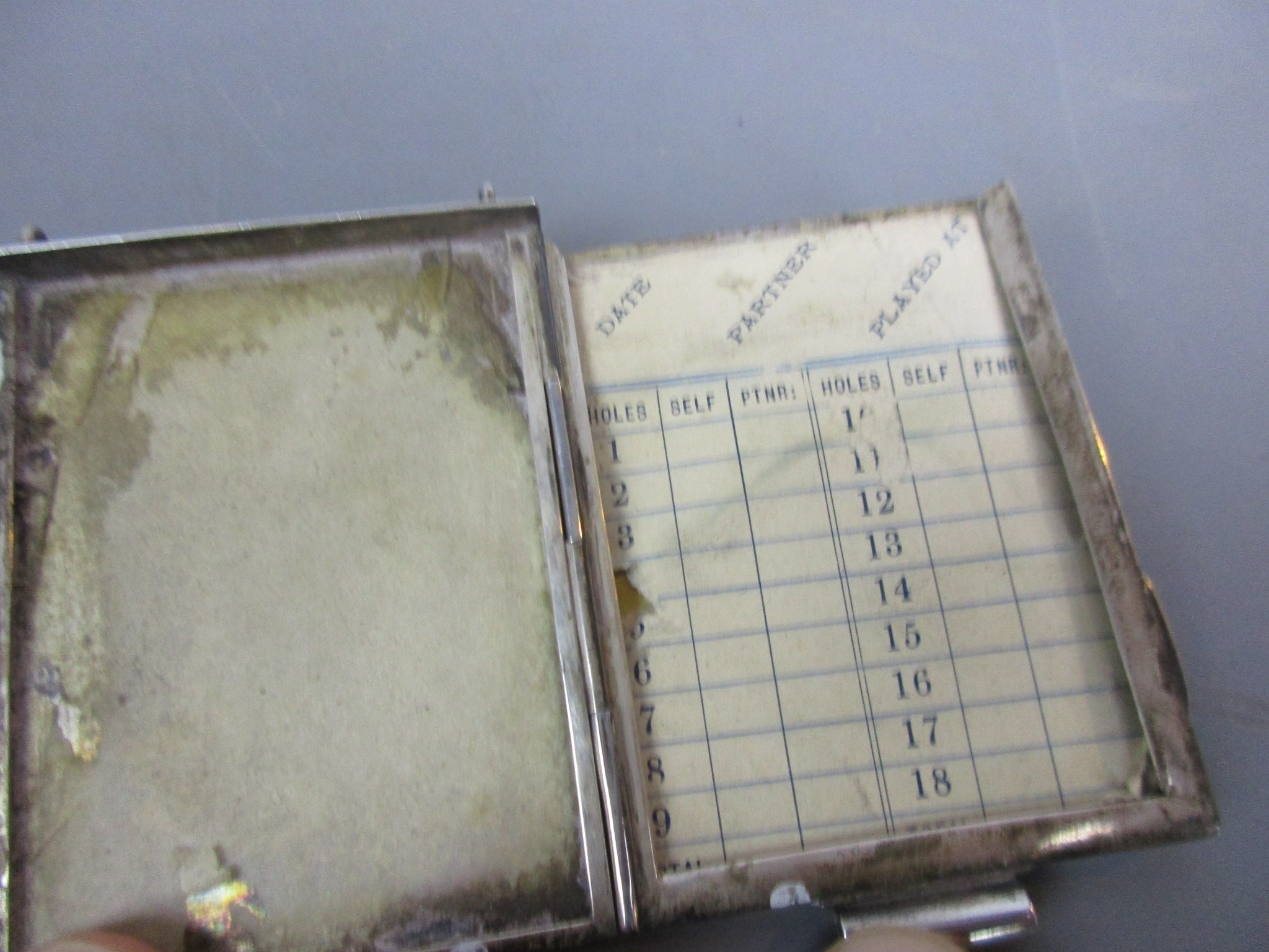 Sterling Silver Golf Score Card Case Antique Edwardian London 1903