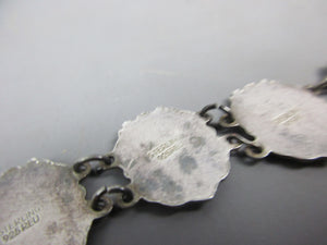 Sterling Silver & Enamel Canadian Provinces Travel Shield Charm Bracelet Vintage c1970