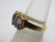 Baguette Cut Amethyst & Diamond 14k Gold Ring Vintage c1980.
